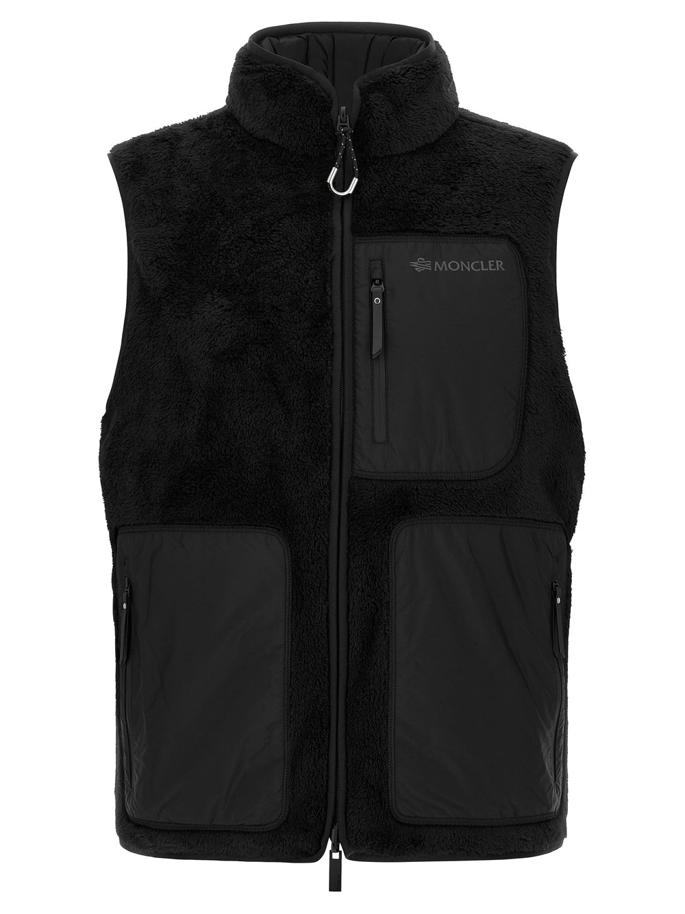 Black Polyester Sleeveless Jacket