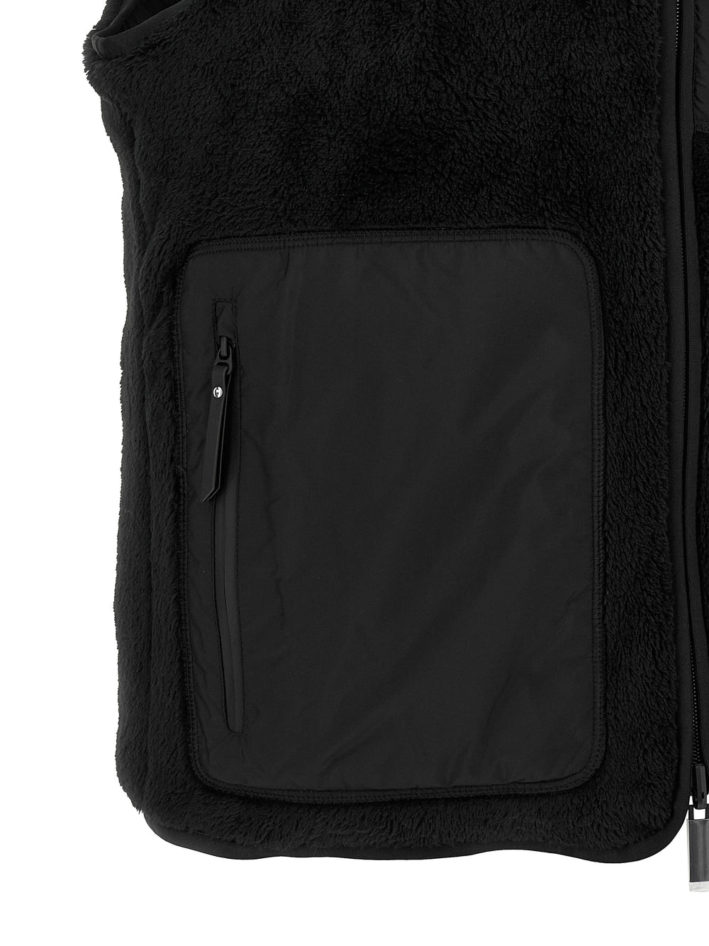 Black Polyester Sleeveless Jacket