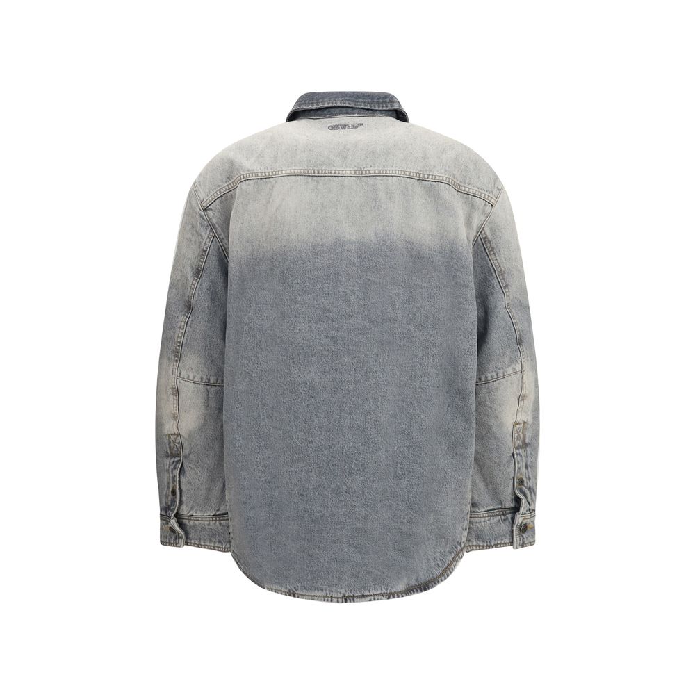 Off-White Cotton Denim Jacket in Gray