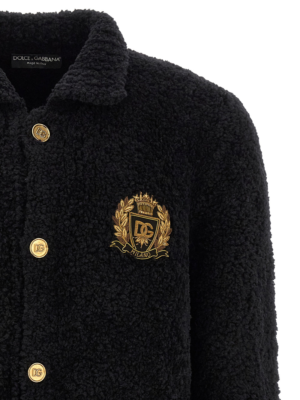 Dolce & Gabbana Alpaca and Virgin Wool Cardigan in Black