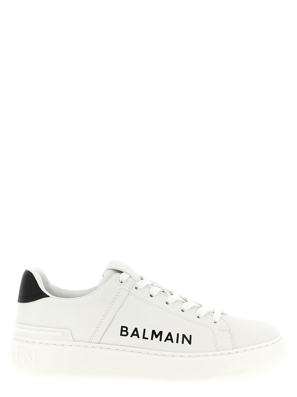 Balmain Δίχρωμα Sneakers Χαμηλού Προφίλ από Δέρμα Μοσχαριού σε Λευκό και Μαύρο