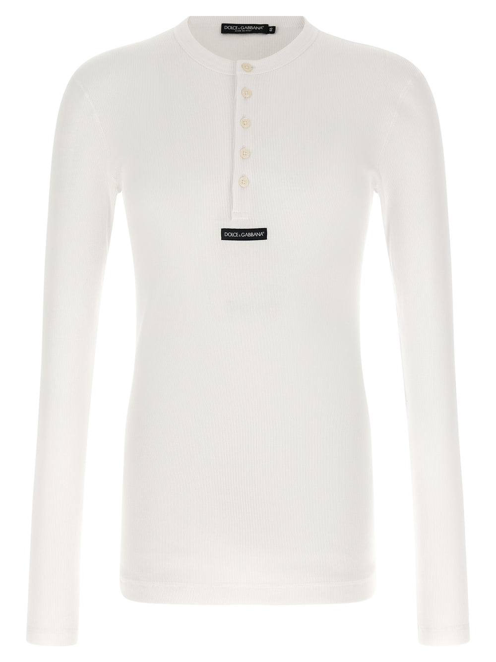 Dolce & Gabbana T-Shirt Μακρυμάνικο από 100% Βαμβάκι σε Λευκό