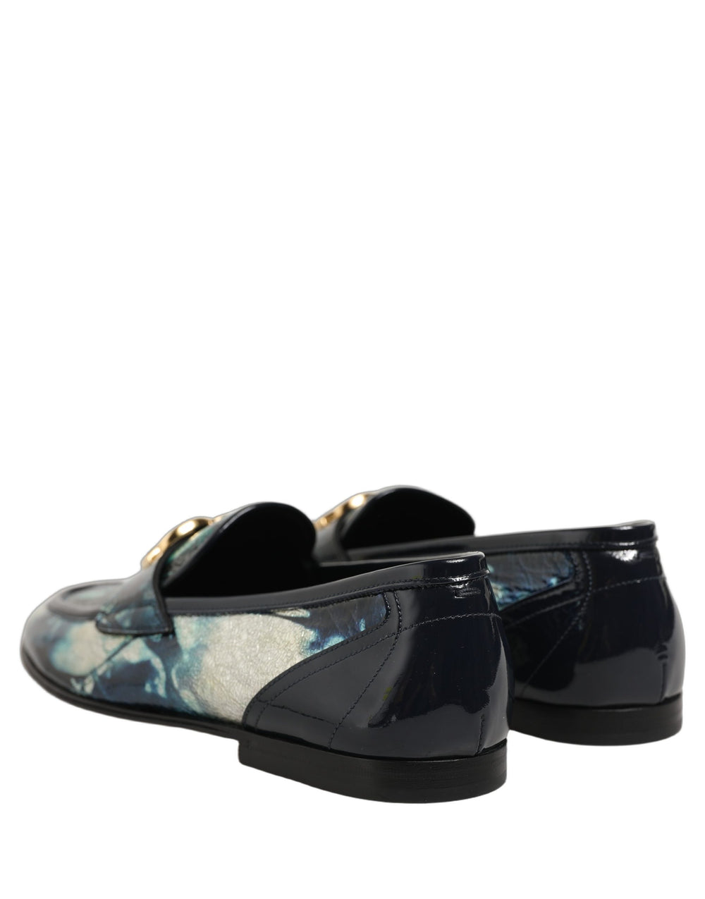 Dolce & Gabbana Loafers από Δέρμα Μοσχαριού σε Μεταλλικό Μπλε και Ασημί