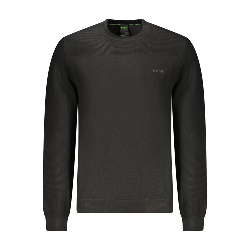 Hugo Boss Μακρυμάνικο T-Shirt με Στρογγυλή Λαιμόκοψη σε Μαύρο