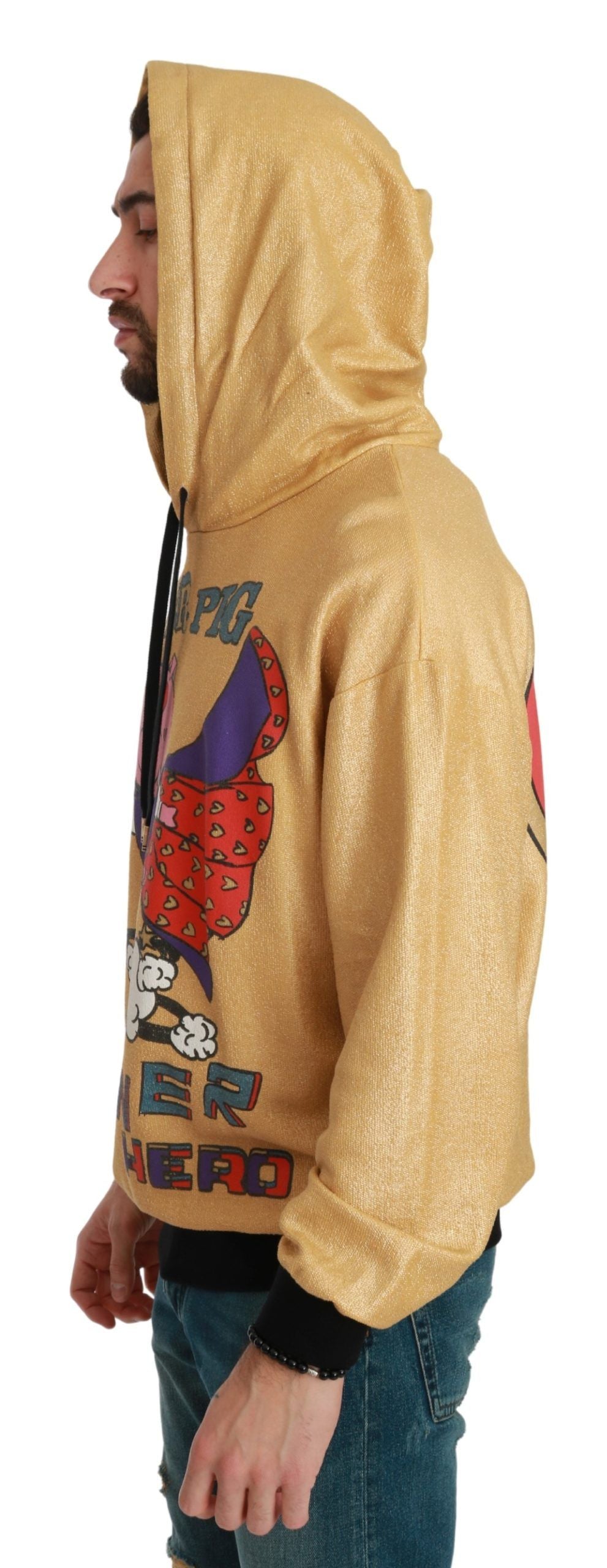 Dolce & Gabbana 100% Cotton Hooded Sweater in Gold
