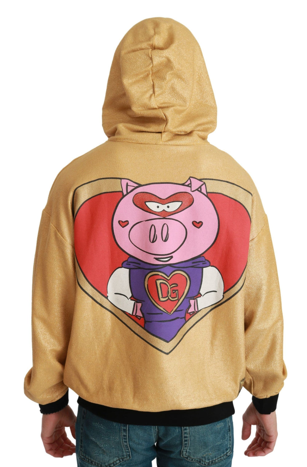 Dolce & Gabbana 100% Cotton Hooded Sweater in Gold