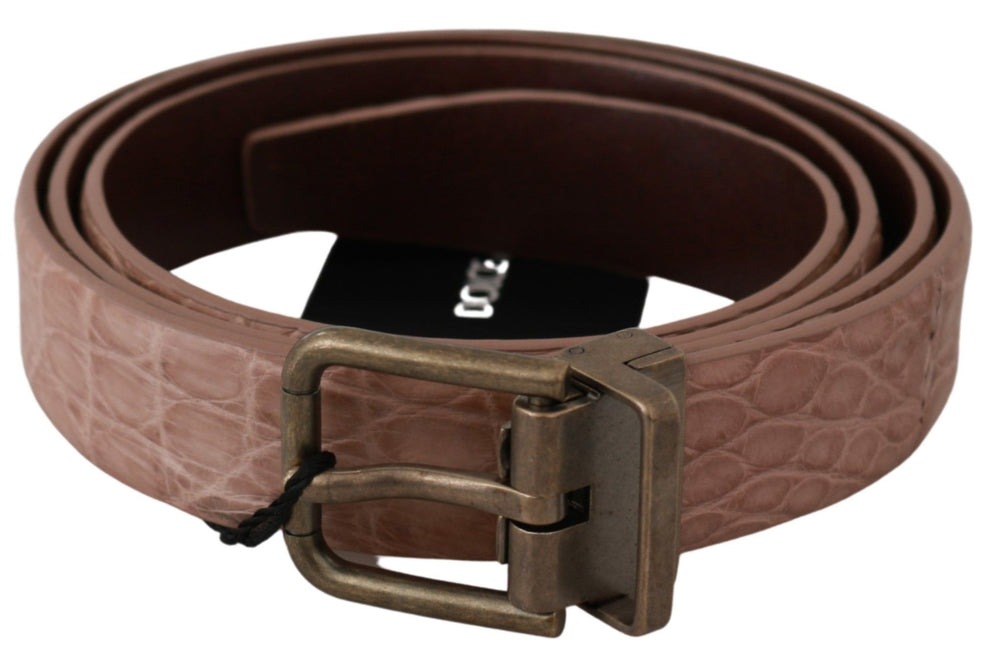 Beige Exotic Skin Gold Buckle Leather Belt mens luxury fashion - Mens Edit