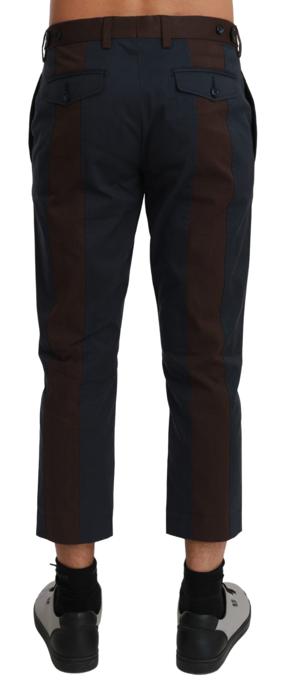 Dolce & Gabbana Striped Cropped Trousers in Brown