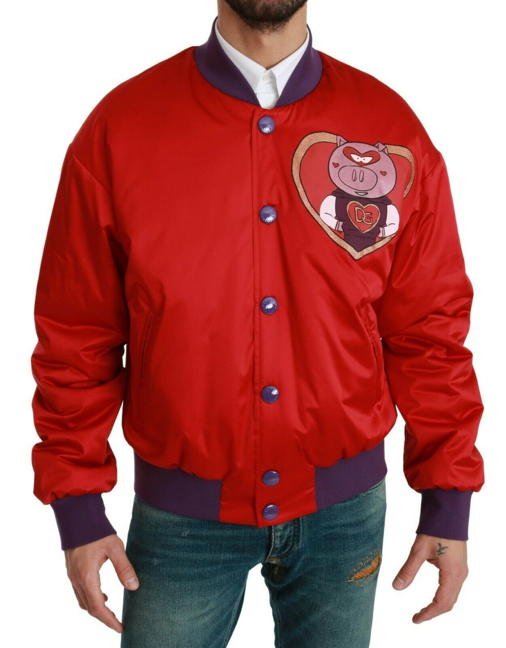 Dolce & Gabbana Year of the Pig Bomber Jacket in Red
