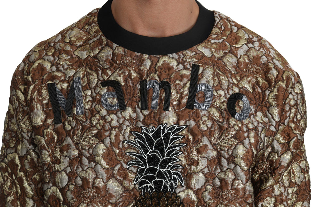 Dolce & Gabbana MAMBO Jacquard Pineapple Pullover Sweater in Multicolor