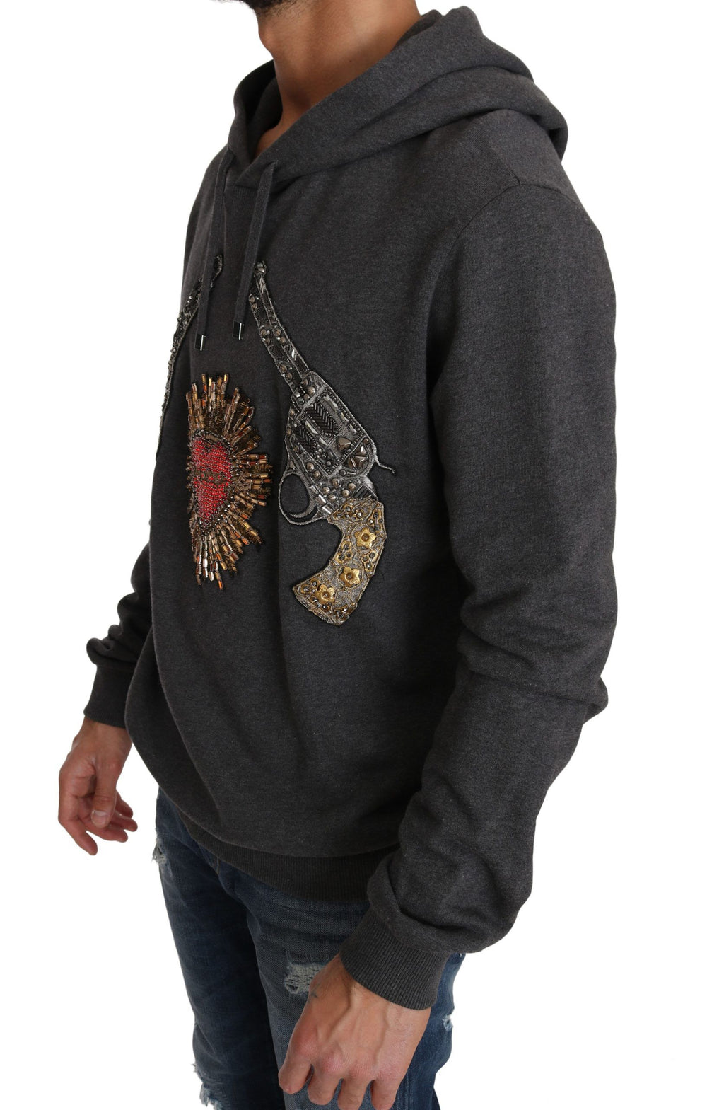 Dolce & Gabbana 100% Cotton Hooded Sweater in Gray