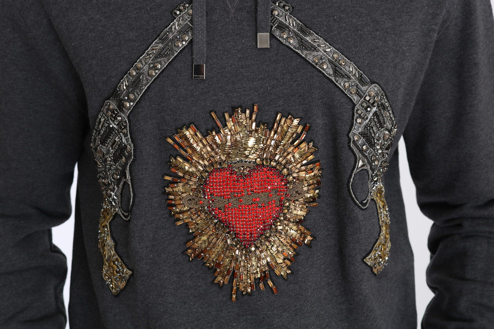 Dolce & Gabbana 100% Cotton Hooded Sweater in Gray