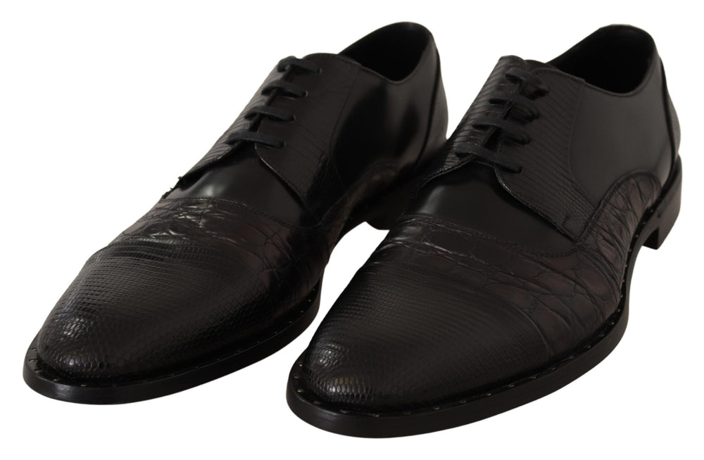 Dolce & Gabbana Exotic Skin Derby Shoes in Black