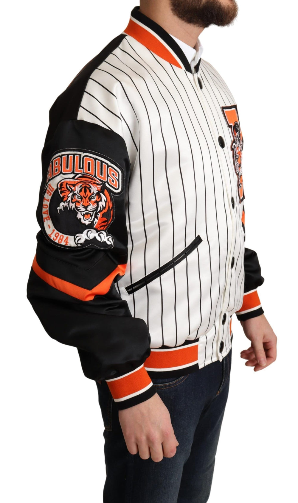 Dolce & Gabbana Multicolor Bomber Jacket in White