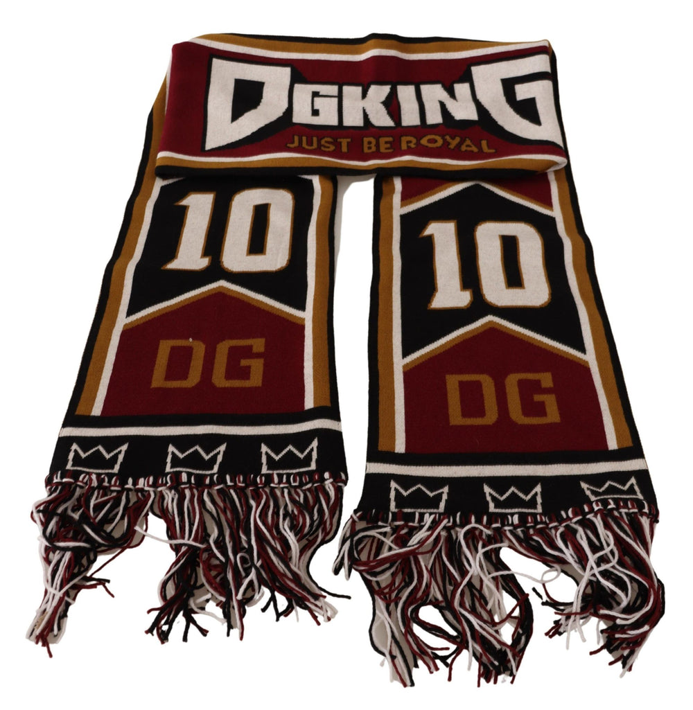 Dolce & Gabbana Virgin Wool Blend DG King Shawl Scarf in Multicolor