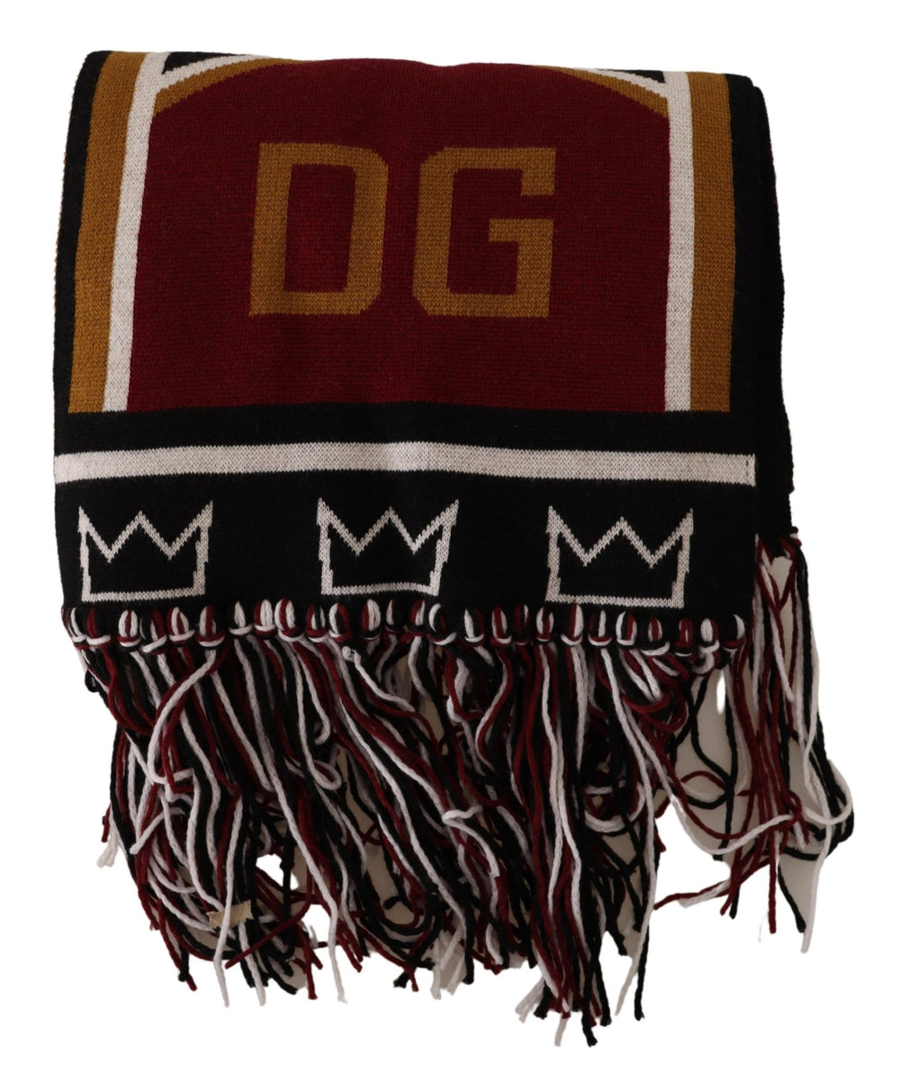 Dolce & Gabbana Virgin Wool Blend DG King Shawl Scarf in Multicolor