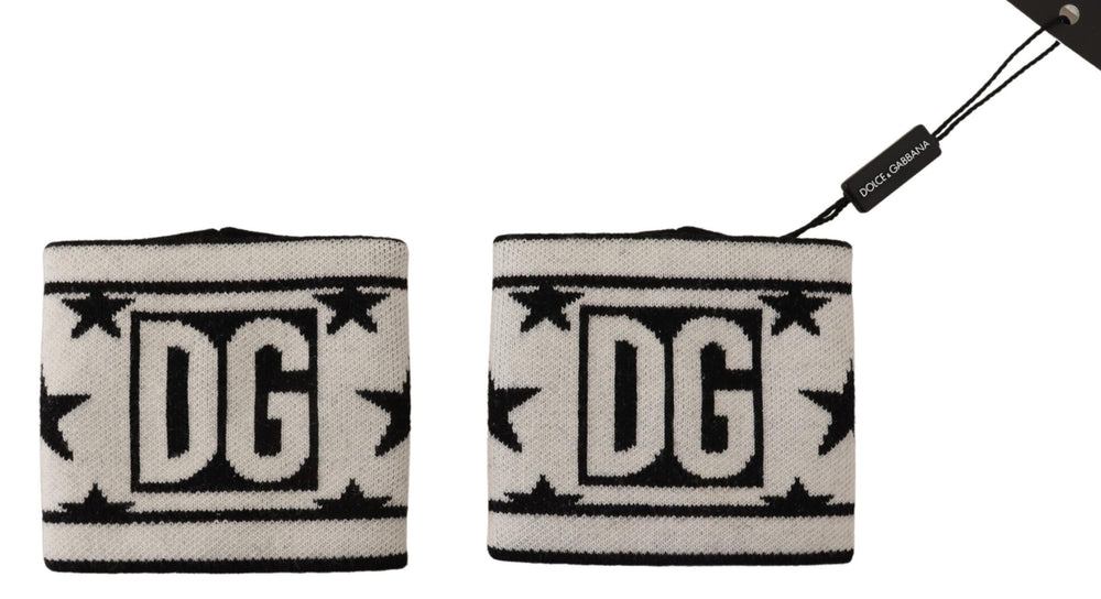 Dolce & Gabbana 100% Virgin Wool Wristband Set in Black and White