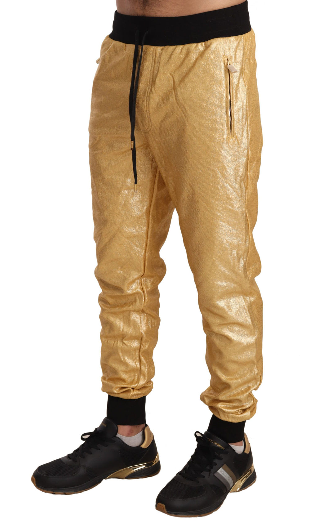 Dolce & Gabbana Cotton Trousers in Gold