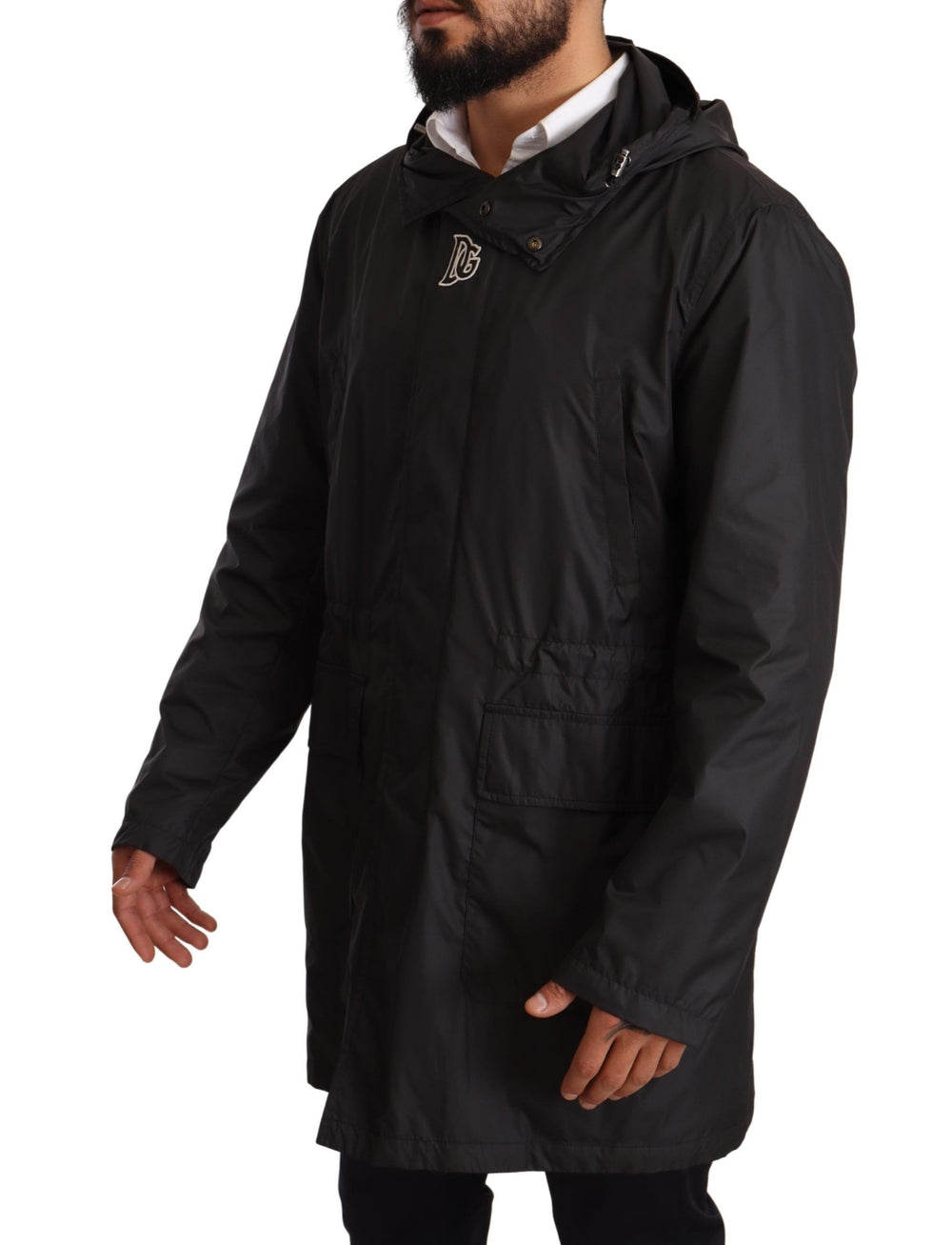 Black Hooded Mens Trench Coat Jacket mens luxury fashion - Mens Edit
