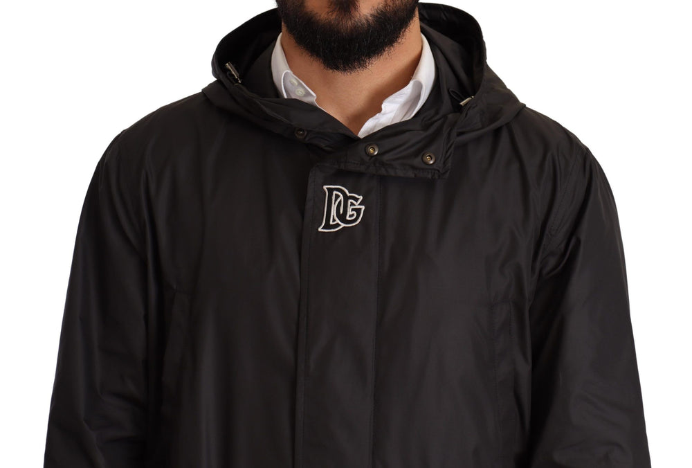 Dolce & Gabbana Hooded Blouson Coat in Black