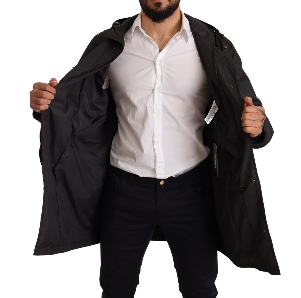 Dolce & Gabbana Hooded Blouson Coat in Black