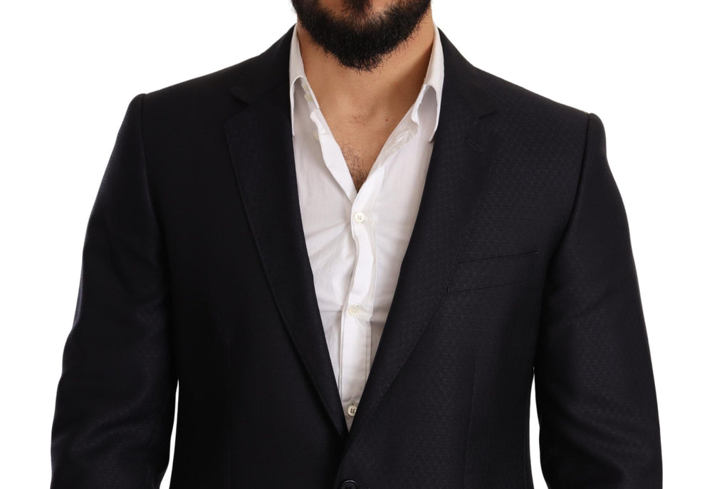 Dolce & Gabbana Martini Slim Fit Two-Piece Suit in Blue Jacquard