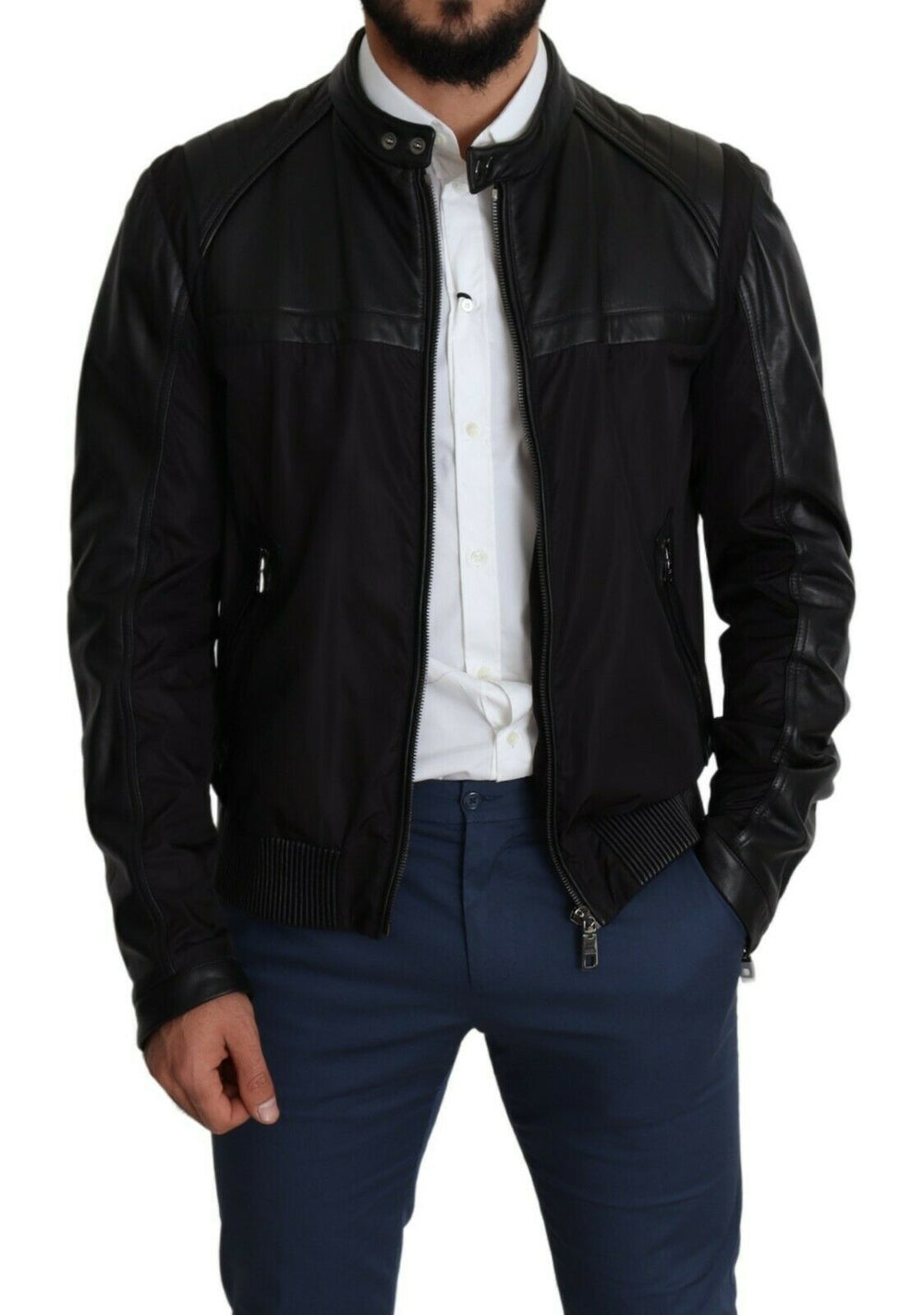 Dolce & Gabbana Nylon Bomber Jacket in Black