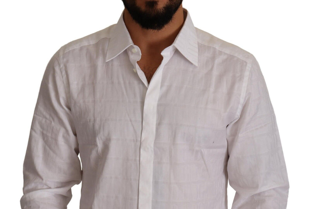 Dolce & Gabbana 100% Cotton Slim Fit Dress Shirt in White
