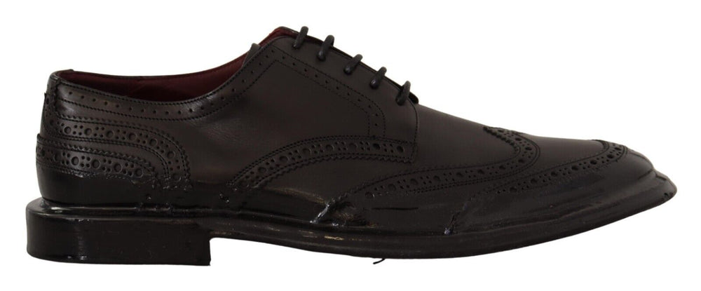 Black Leather Oxford Wingtip Formal Derby Shoes mens luxury fashion - Mens Edit