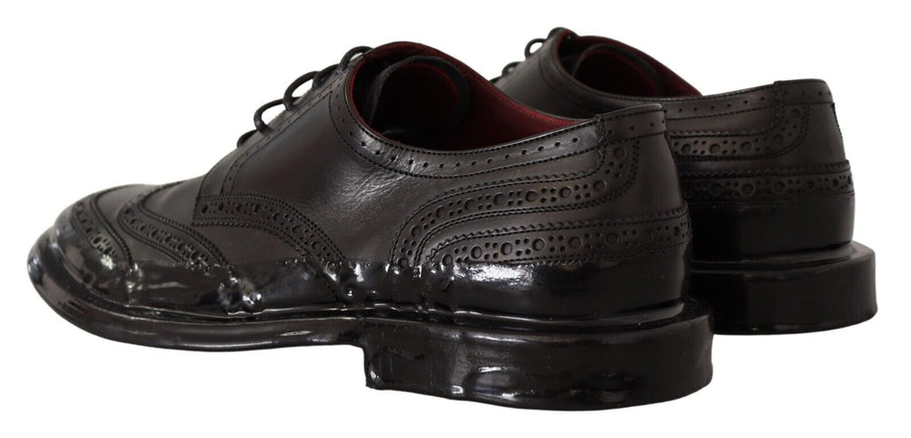 Dolce & Gabbana Calfskin Derby Shoes in Black
