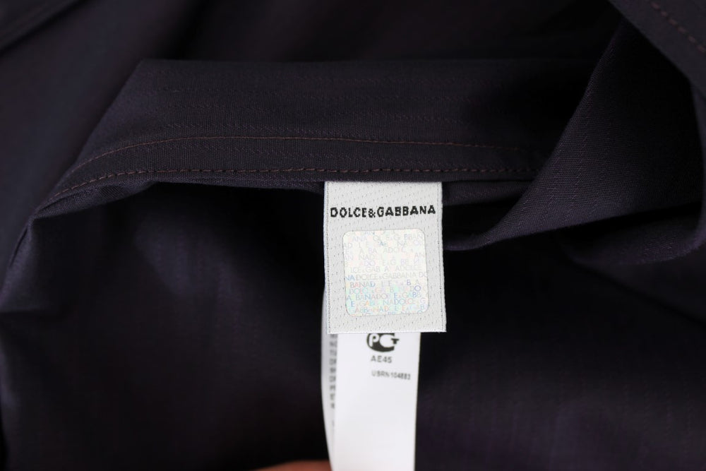 Dolce & Gabbana 100% Cotton Striped Lounge Shirt in Purple
