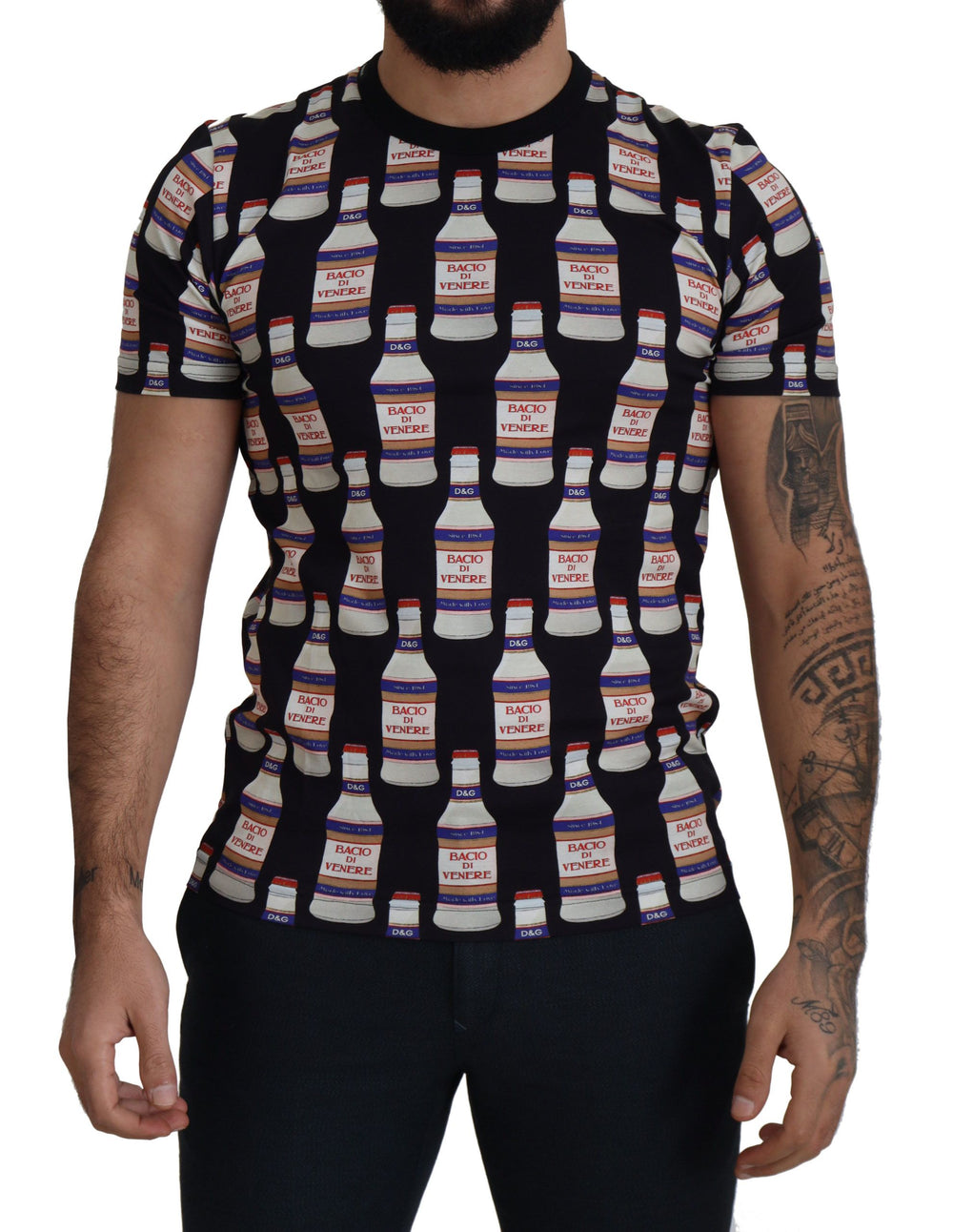 Dolce & Gabbana 100% Cotton Crew T-shirt in Black