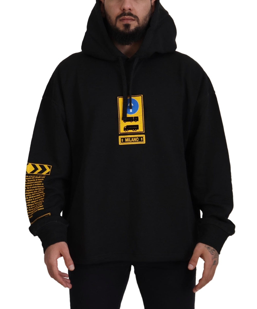 Dolce & Gabbana Cotton Hooded Pullover Sweater in Black