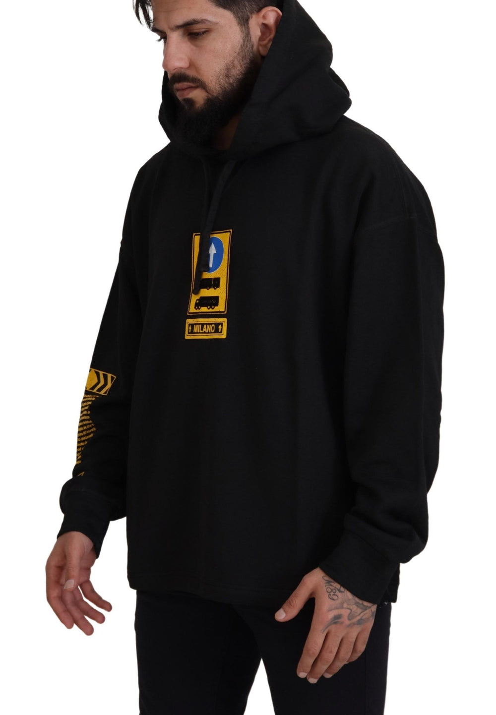 Dolce & Gabbana Cotton Hooded Pullover Sweater in Black