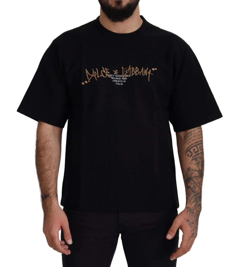 Dolce & Gabbana Cotton Crewneck T-shirt in Black
