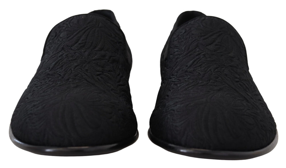 Dolce & Gabbana Floral Jacquard Loafers in Black