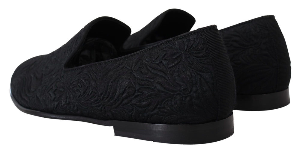 Dolce & Gabbana Floral Jacquard Loafers in Black