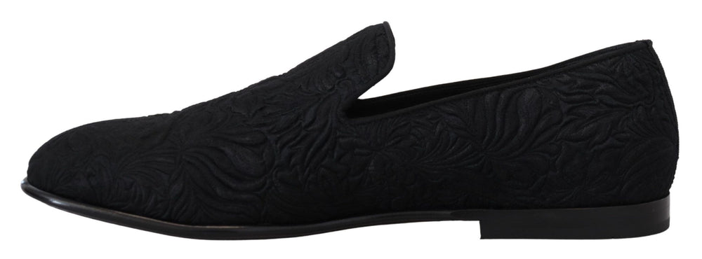 Dolce & Gabbana Floral Jacquard Loafers in Black