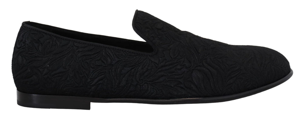 Dolce & Gabbana Floral Jacquard Loafers in Black