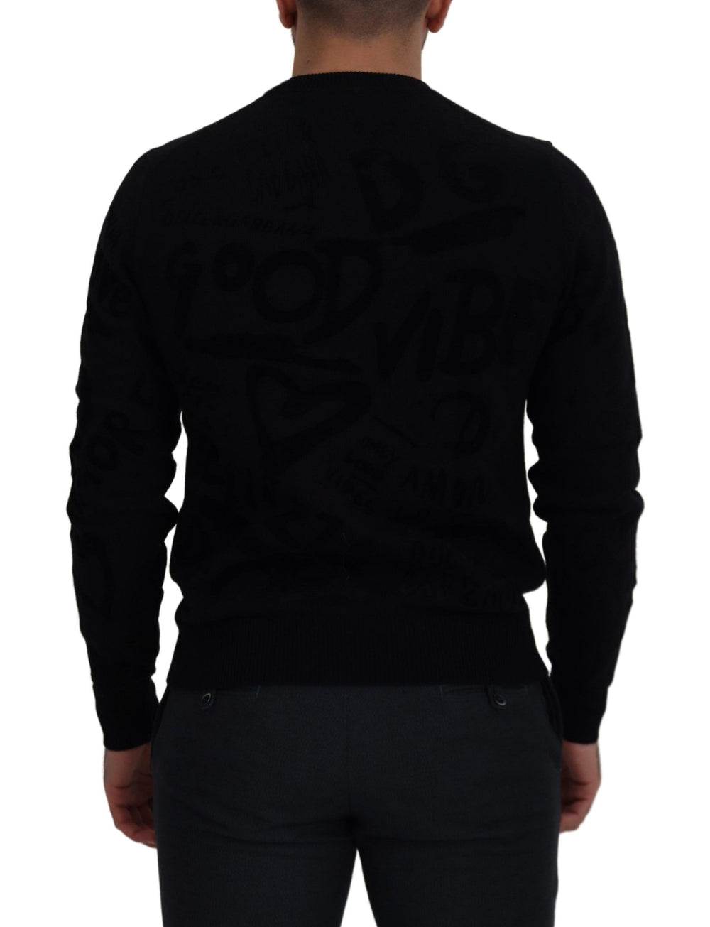 Dolce & Gabbana 100% Wool Crewneck Sweater in Black
