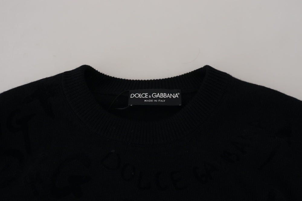 Dolce & Gabbana 100% Wool Crewneck Sweater in Black