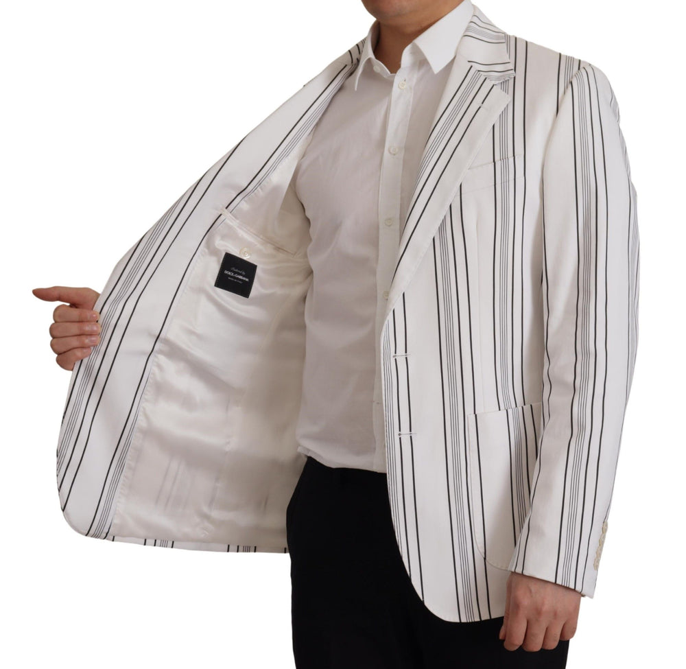 White Stripes Cotton Single Breasted Blazer mens luxury fashion - Mens Edit