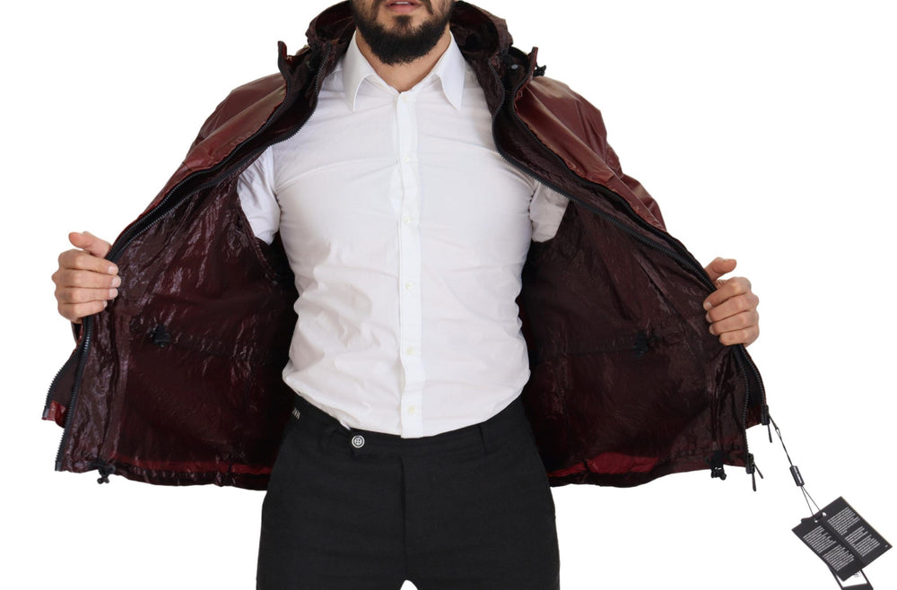 Dolce & Gabbana Cotton Hooded Full-Zip Jacket in Bordeaux