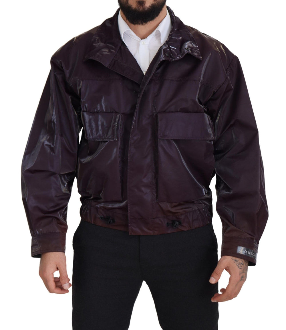 Dolce & Gabbana Biker Jacket από 100% Nylon σε Μωβ