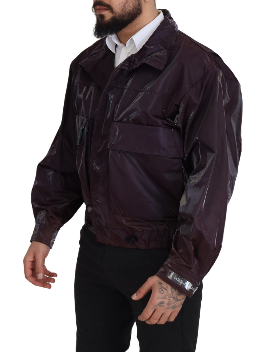 Dolce & Gabbana Biker Jacket από 100% Nylon σε Μωβ