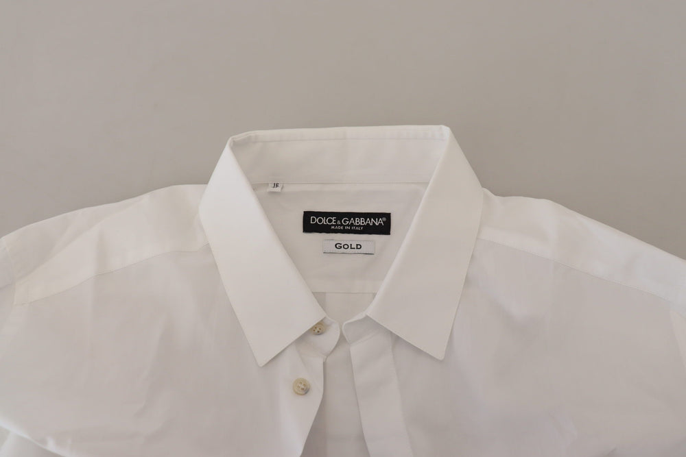 White Cotton Peacock Feather Formal GOLD Shirt mens luxury fashion - Mens Edit