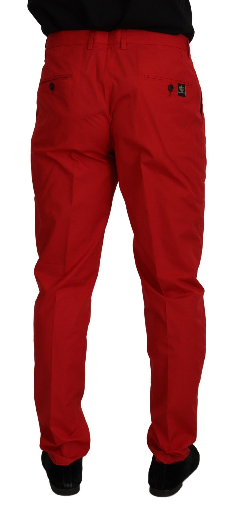 Red Cotton Slim Fit Trousers Chinos Pants mens luxury fashion - Mens Edit