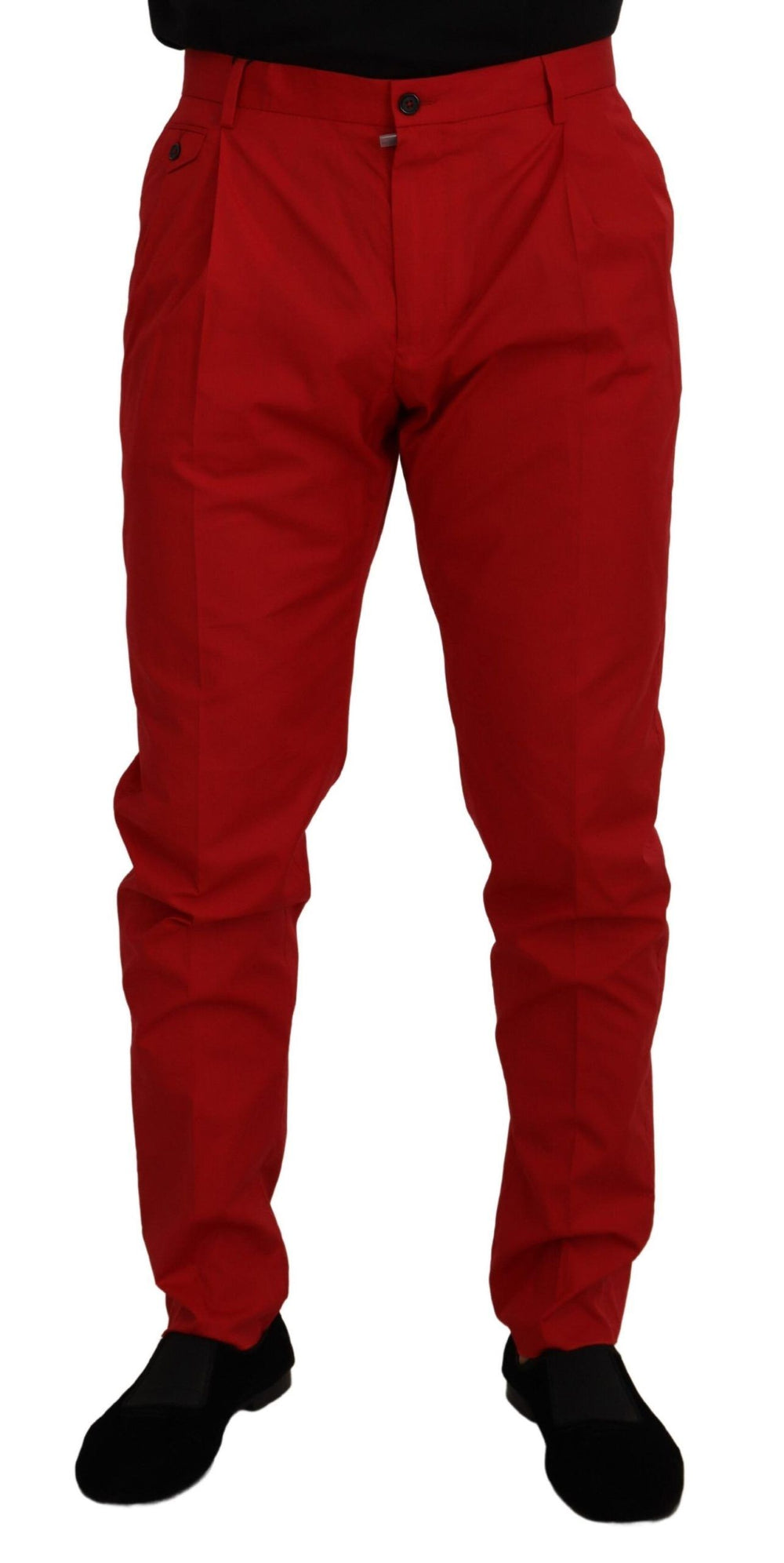 Dolce & Gabbana Cotton Slim Fit Chinos in Red