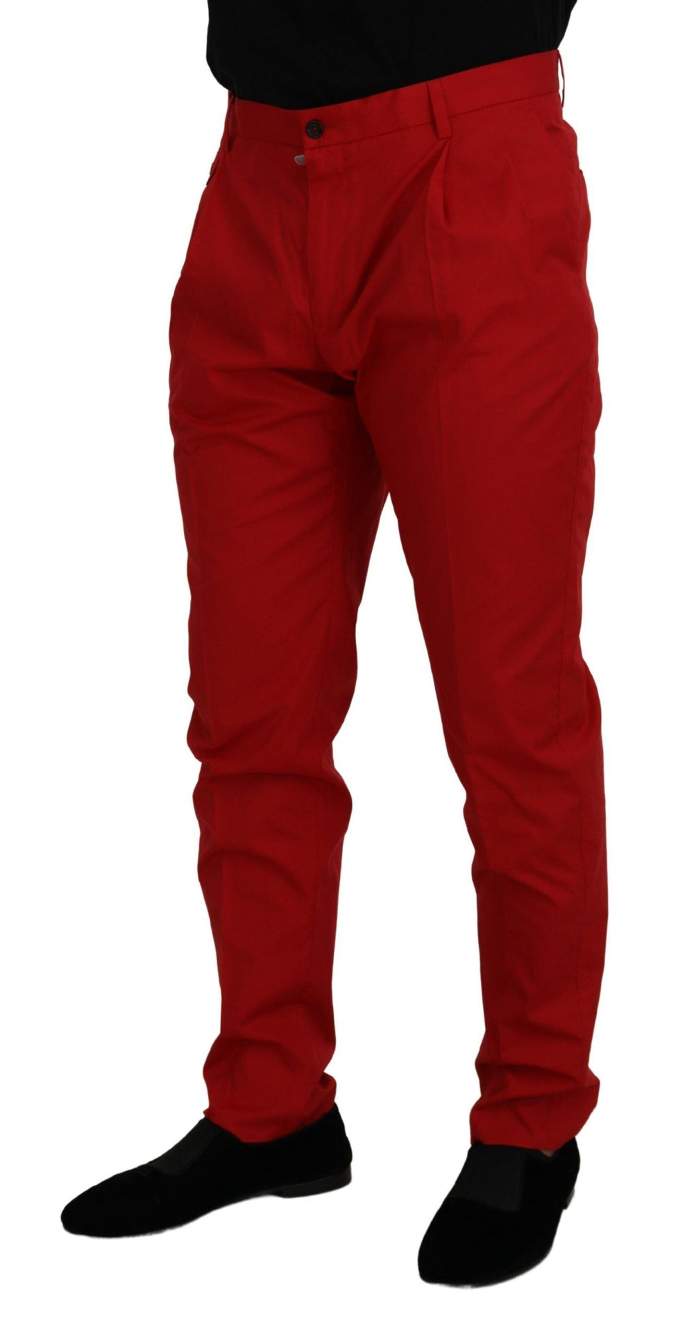 Dolce & Gabbana Cotton Slim Fit Chinos in Red