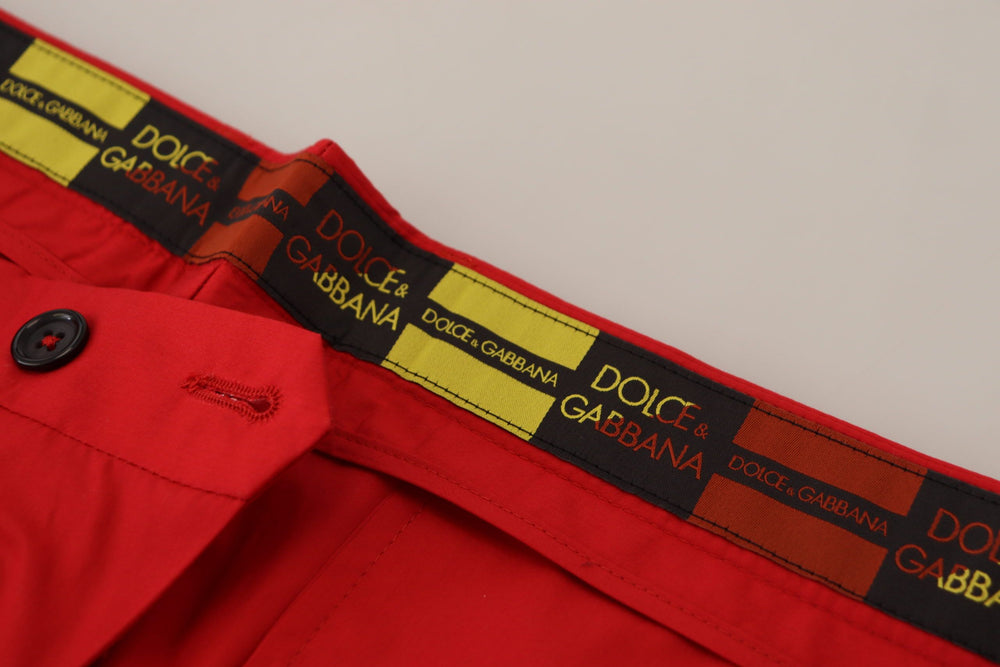 Dolce & Gabbana Cotton Slim Fit Chinos in Red